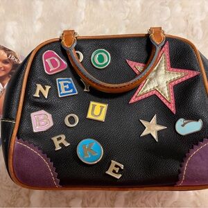 Dooney & Bourke Black Satchel with Multicolor Accents